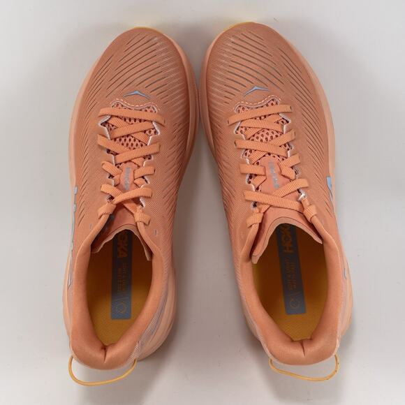 Hoka One One Rincon 3 Running Shoes Womens Size 7 D Wide Athletic Orange Peach - Picture 6 of 9